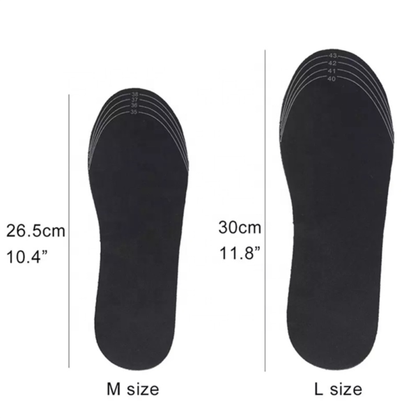 USB Heated Insoles Foot Warming Pad, Shoe Insoles Cardinella, USB, Size M 35-39 - Image 2