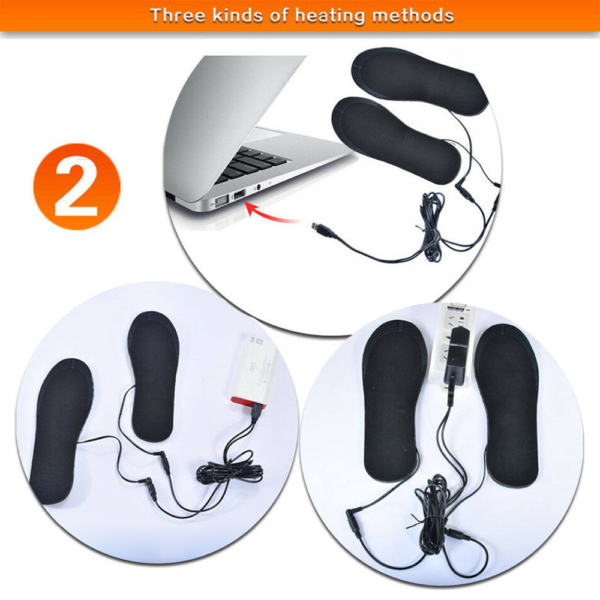 USB Heated Insoles Foot Warming Pad, Shoe Insoles Cardinella, USB, Size M 35-39 - Image 3
