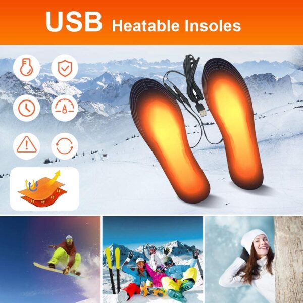 USB Heated Insoles Foot Warming Pad, Shoe Insoles Cardinella, USB, Size M 35-39 - Image 4