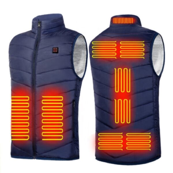 9-Zone Heated Vest Dark Blue XL – USB Charging & Temperature Control | Cardinella - Image 2