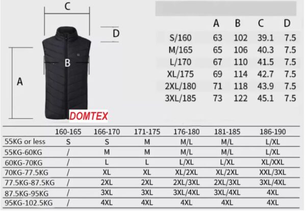 9-Zone Heated Vest Dark Blue XL – USB Charging & Temperature Control | Cardinella - Image 5